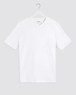 White V-Neck T-shirt Long| White