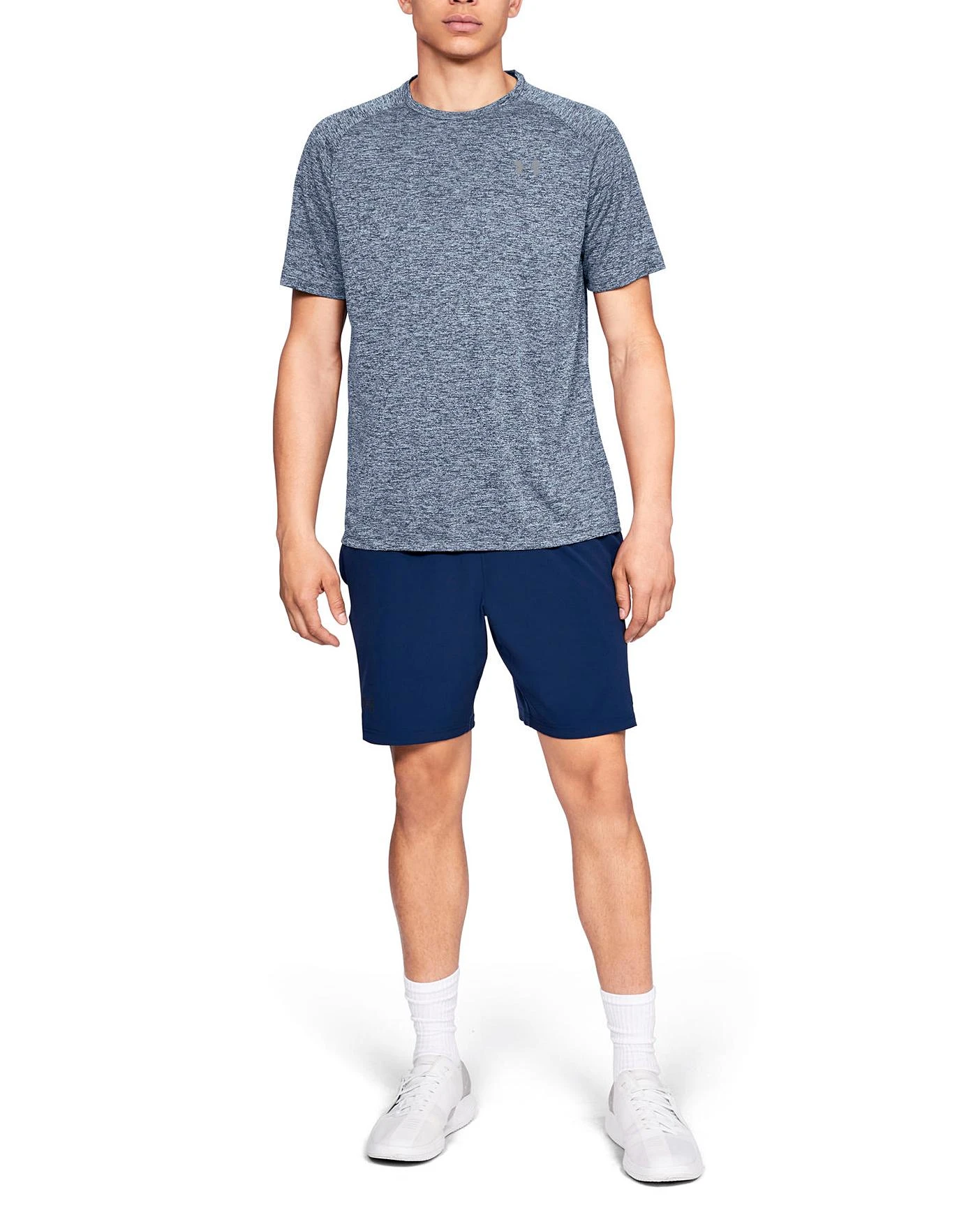 Under Armour Under Amour Tech 2.0 T-Shirt| Navy Marl 5 Under Armour Under Amour Tech 2.0 T-Shirt| Navy Marl - Image 5