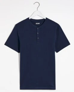 Grandad Neck T-shirt Long| Navy -Wear Lusty Sales Store u08gs763722s