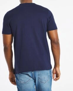 Grandad Neck T-shirt Long| Navy -Wear Lusty Sales Store u08gs763726w