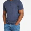 Grandad Neck T-shirt Reg| Denim Marl