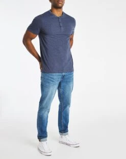 Grandad Neck T-shirt Reg| Denim Marl -Wear Lusty Sales Store u08gs767724w