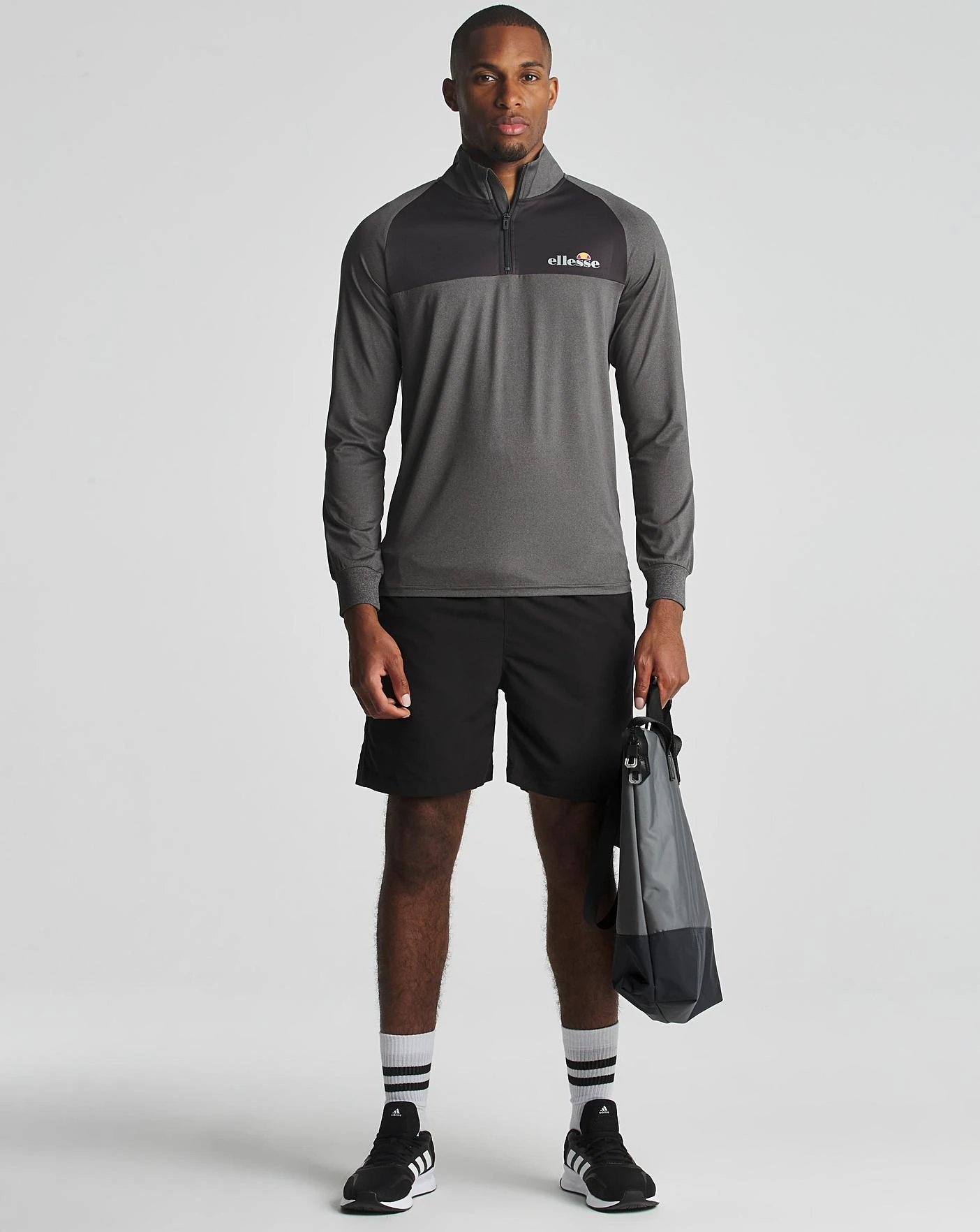 Ellesse Catatia 1/4 Zip Top| Dark Grey Marl 2 Ellesse Catatia 1/4 Zip Top| Dark Grey Marl - Image 2