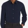 Navy Long Sleeve Formal Shirt Long| Navy