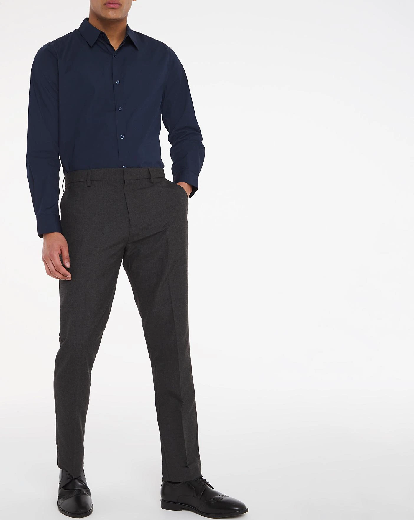 Navy Long Sleeve Formal Shirt Long| Navy 2 Navy Long Sleeve Formal Shirt Long| Navy - Image 2