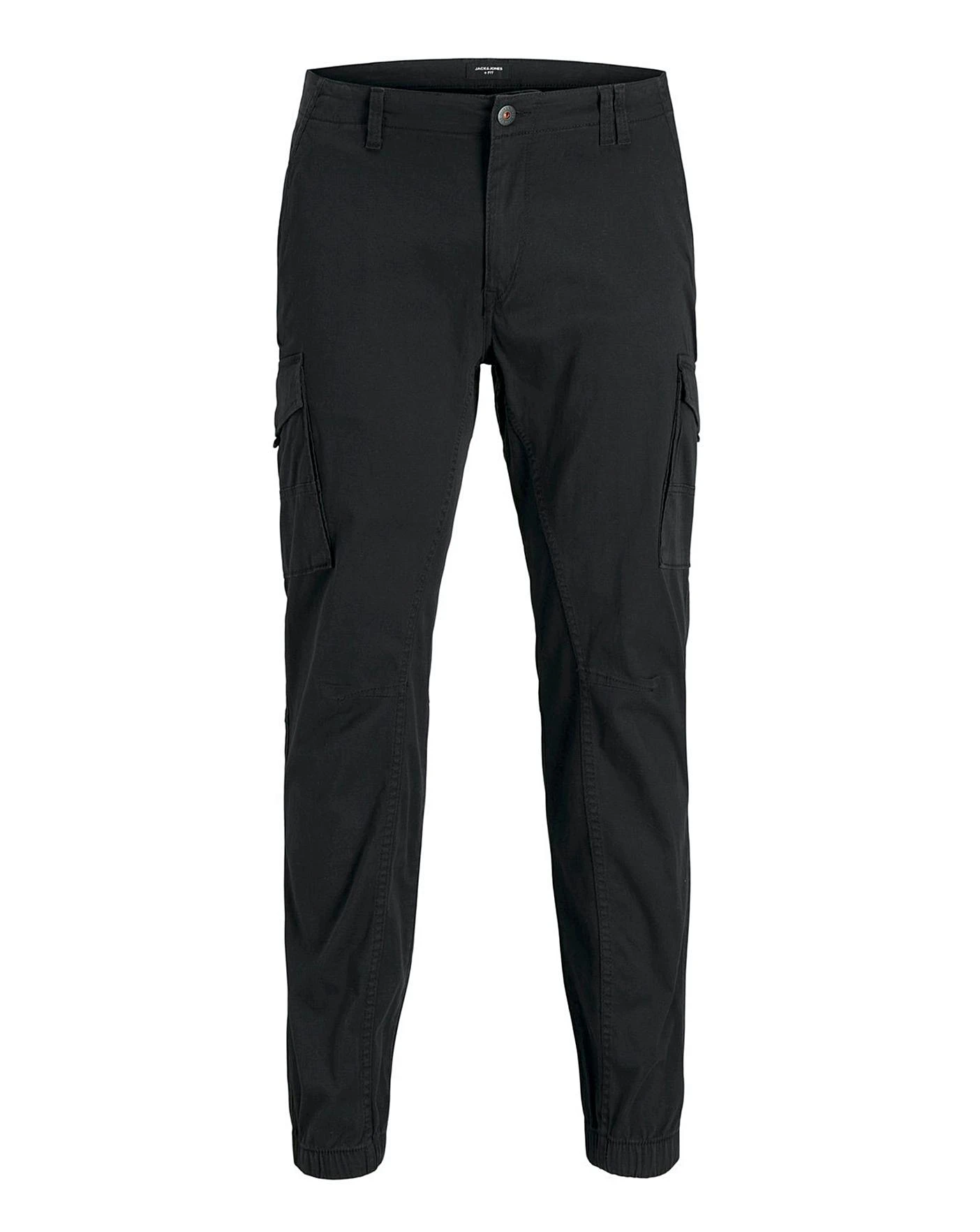 Jack & Jones Black Paul Cargo Trouser 31in| Black 4 Jack & Jones Black Paul Cargo Trouser 31in| Black - Image 4