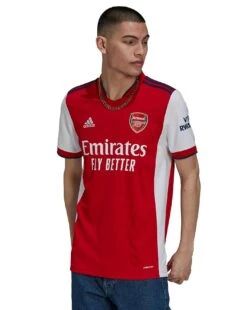 Adidas Arsenal FC Mens 2021/22 Short Sleeve Home Replica Shirt| Scarlet/White