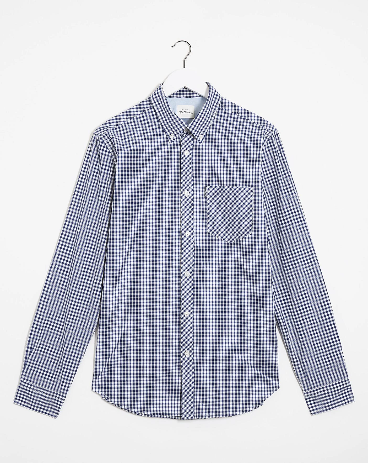 Ben Sherman Dark Blue Long Sleeve Signature Gingham Shirt| Dark Blue 2 Ben Sherman Dark Blue Long Sleeve Signature Gingham Shirt| Dark Blue - Image 2