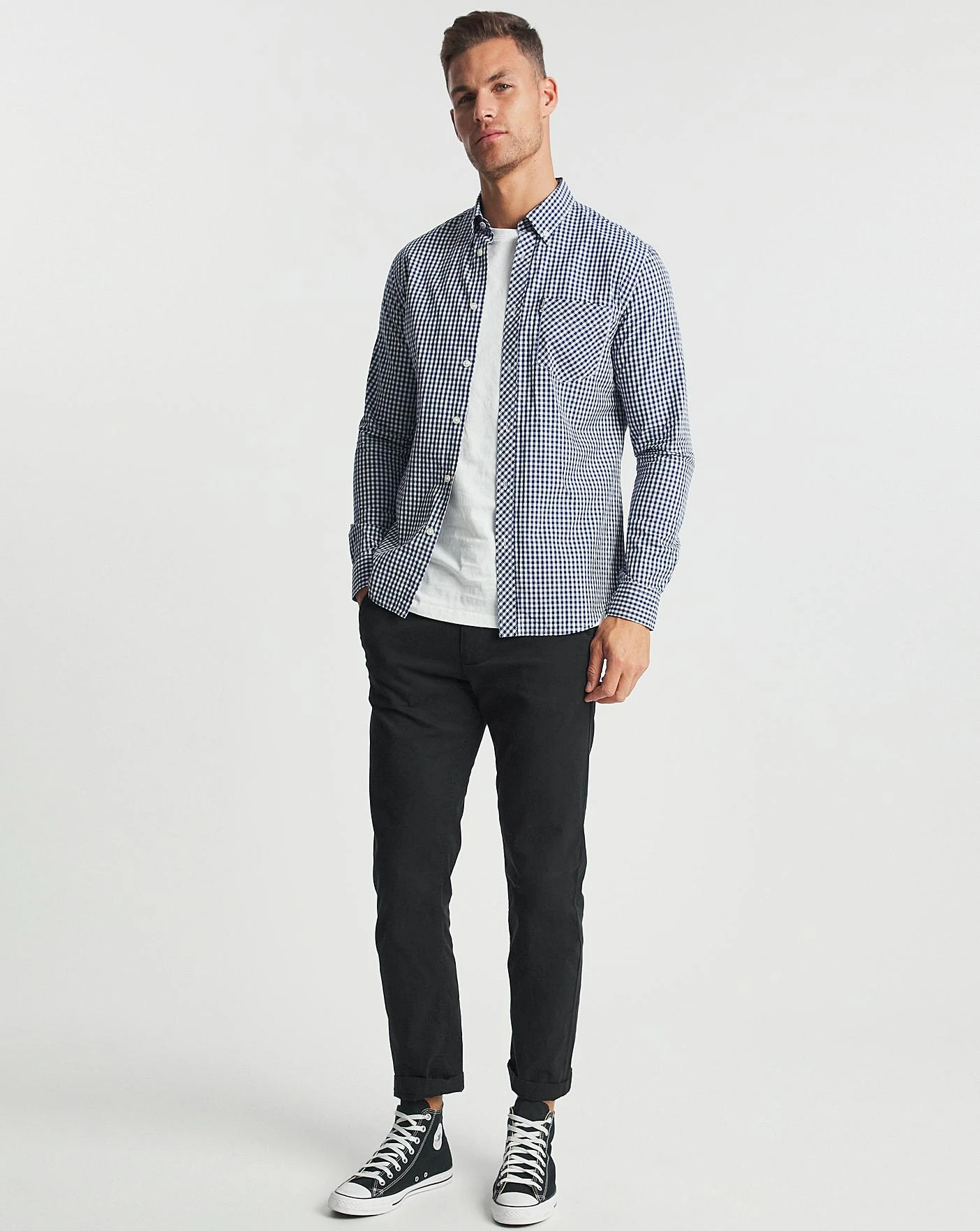 Ben Sherman Dark Blue Long Sleeve Signature Gingham Shirt| Dark Blue 4 Ben Sherman Dark Blue Long Sleeve Signature Gingham Shirt| Dark Blue - Image 4