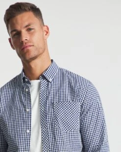 Ben Sherman Dark Blue Long Sleeve Signature Gingham Shirt| Dark Blue 7 Ben Sherman Dark Blue Long Sleeve Signature Gingham Shirt| Dark Blue -Wear Lusty Sales Store v08ev079728w