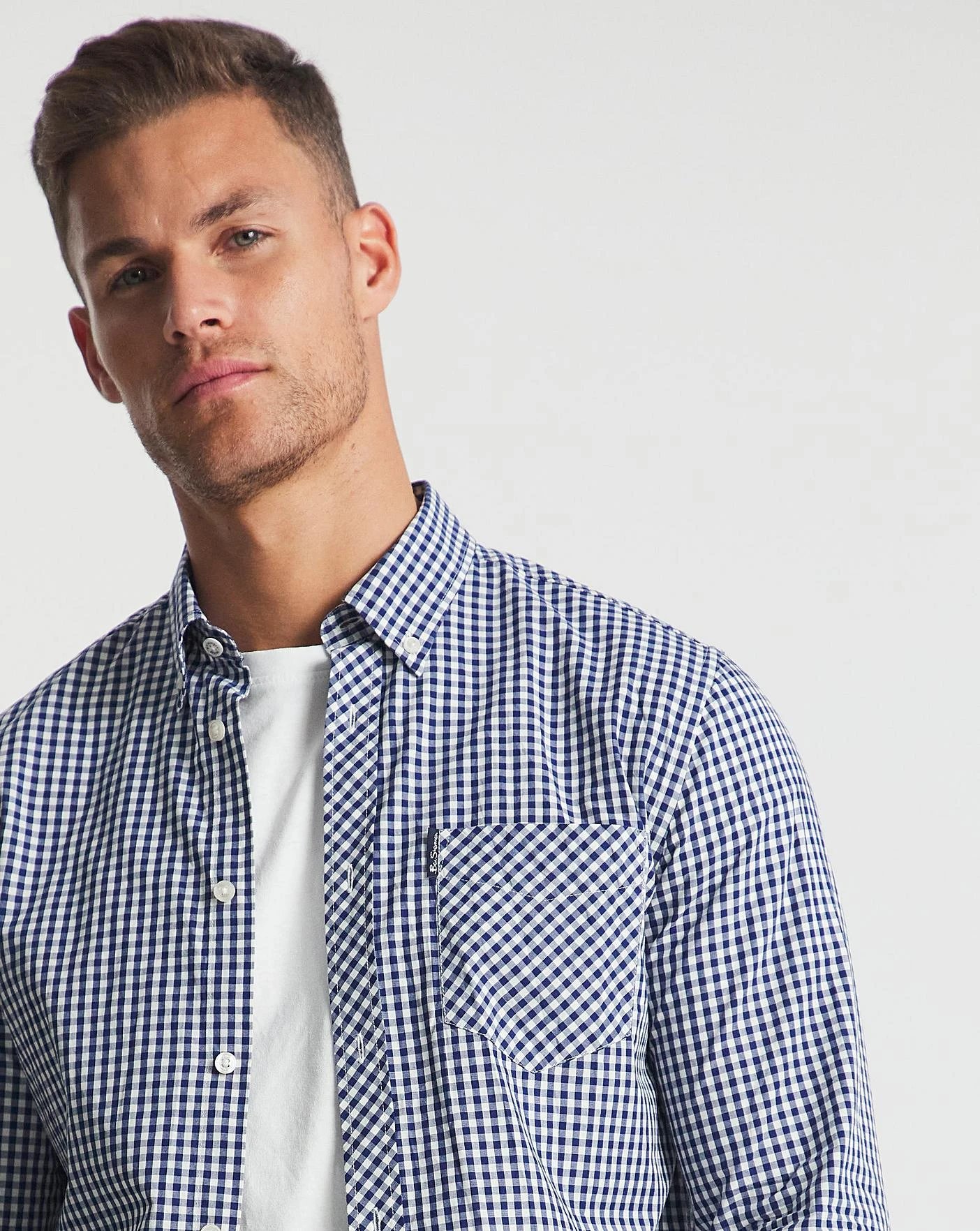 Ben Sherman Dark Blue Long Sleeve Signature Gingham Shirt| Dark Blue 3 Ben Sherman Dark Blue Long Sleeve Signature Gingham Shirt| Dark Blue - Image 3