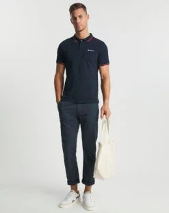 Ben Sherman Dark Navy Short Sleeve Signature Tipped Polo| Dark Navy -Wear Lusty Sales Store v08ev085727w