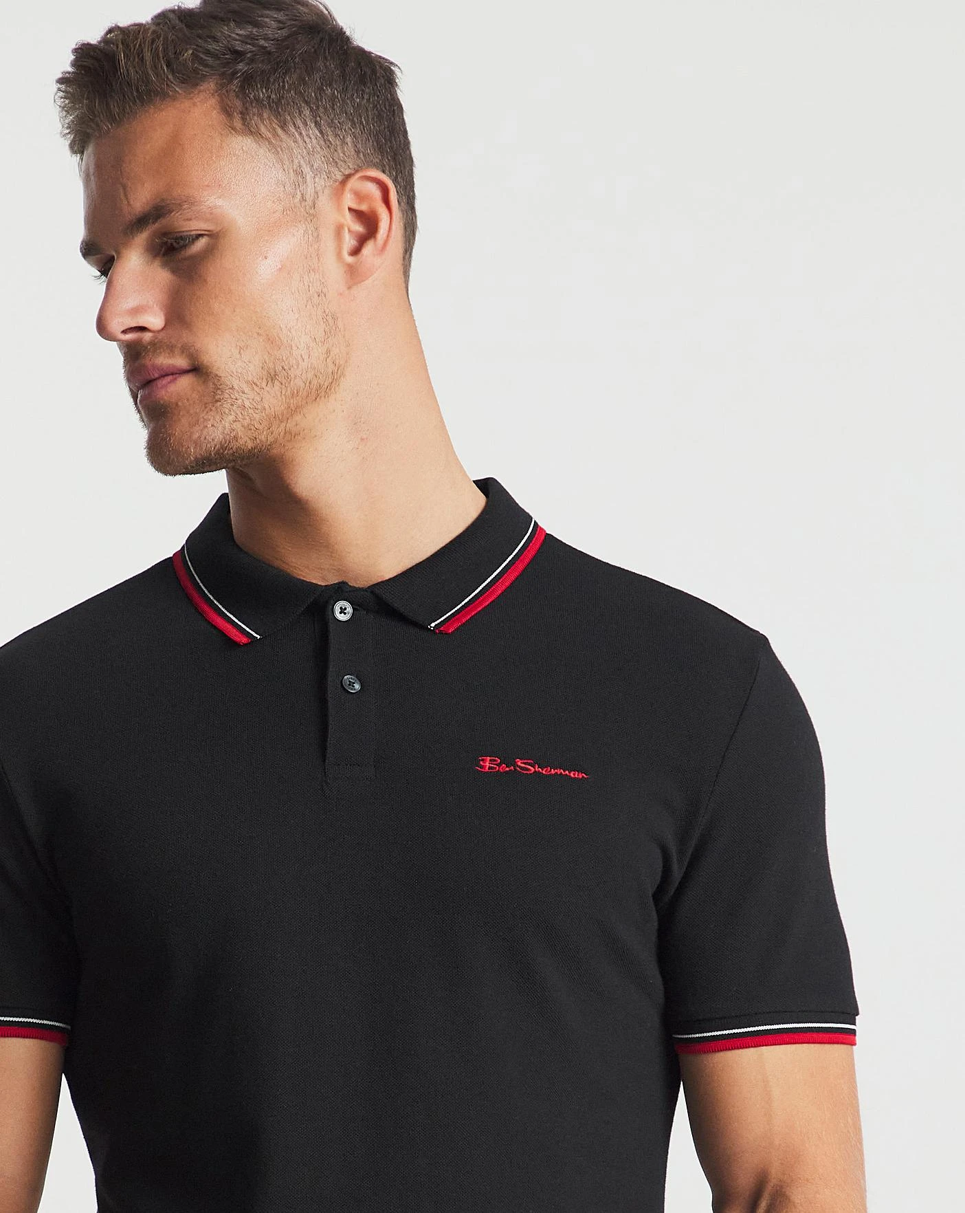 Ben Sherman Black Short Sleeve Signature Tipped Polo| Black 5 Ben Sherman Black Short Sleeve Signature Tipped Polo| Black - Image 5