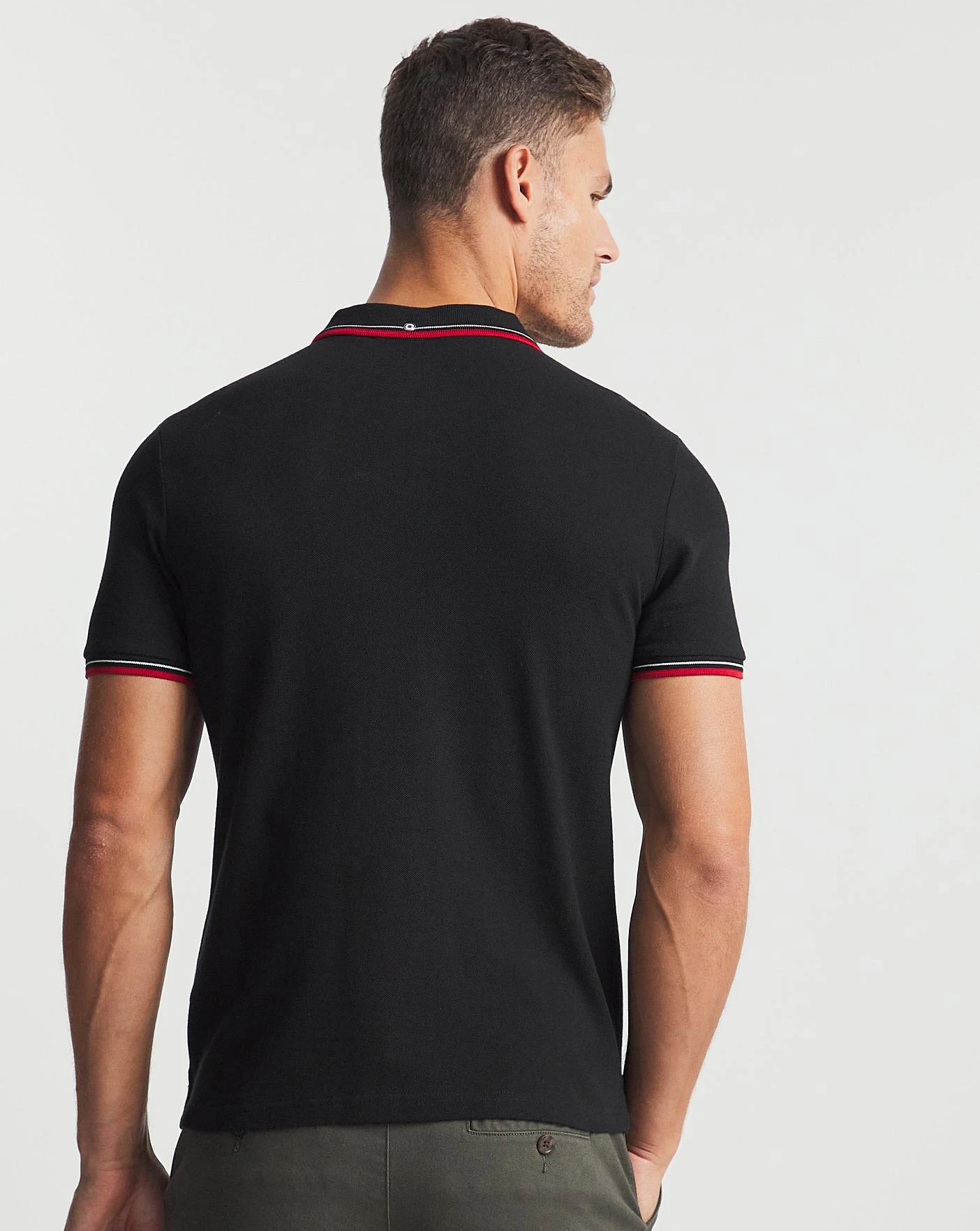 Ben Sherman Black Short Sleeve Signature Tipped Polo| Black 3 Ben Sherman Black Short Sleeve Signature Tipped Polo| Black - Image 3