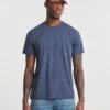 Denim Marl Crew Neck T-Shirt Long| Denim Marl