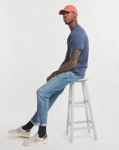 Denim Marl Crew Neck T-Shirt Long| Denim Marl -Wear Lusty Sales Store v08mw438726w