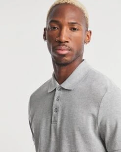 Grey Marl Pique Polo Long| Grey Marl -Wear Lusty Sales Store v08ox222725w 1