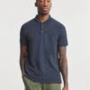 Denim Marl Pique Polo Long| Denim Marl