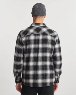Long Sleeve Mono Check Flannel Shirt| Black -Wear Lusty Sales Store v08wv608740w