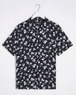 Short Sleeve Viscose Floral Print Shirt| Black -Wear Lusty Sales Store v08wv617722s