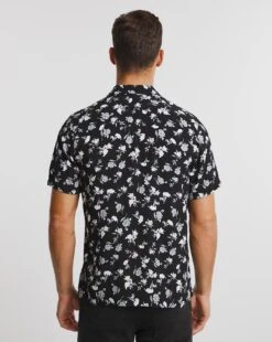 Short Sleeve Viscose Floral Print Shirt| Black -Wear Lusty Sales Store v08wv617725w
