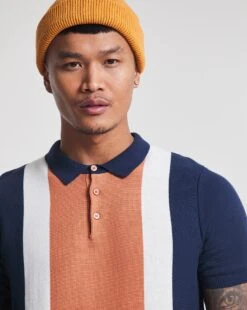 Colour Block Knitted Polo| Terracotta -Wear Lusty Sales Store w08am549767w