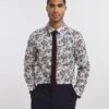 White Print William Hunt Formal Shirt| White
