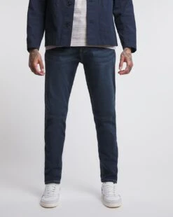 Darkwash Tapered Fit Stretch Jeans| Dark Wash