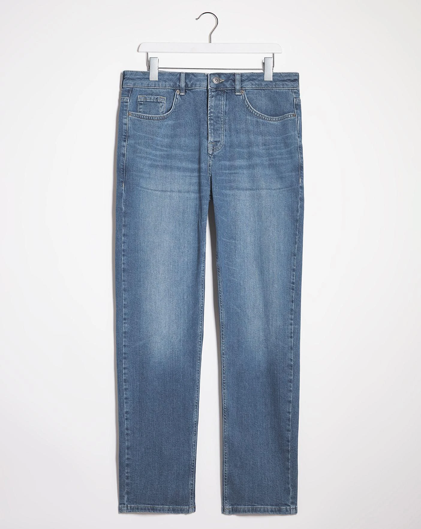 Premium Mid Stonewash Straight Fit Jean| Mid Stonewash 3 Premium Mid Stonewash Straight Fit Jean| Mid Stonewash - Image 3