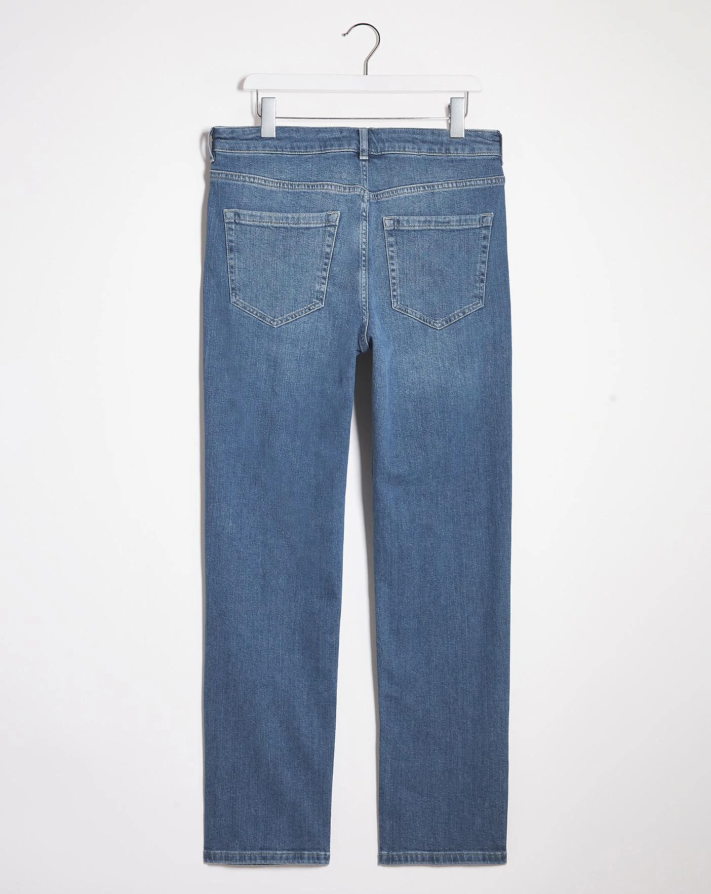 Premium Mid Stonewash Straight Fit Jean| Mid Stonewash 2 Premium Mid Stonewash Straight Fit Jean| Mid Stonewash - Image 2