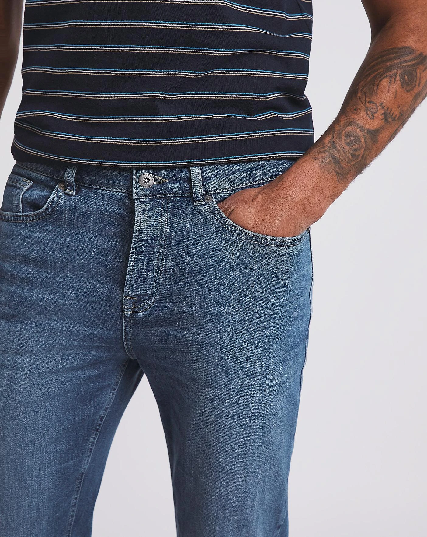 Premium Mid Stonewash Straight Fit Jean| Mid Stonewash 5 Premium Mid Stonewash Straight Fit Jean| Mid Stonewash - Image 5