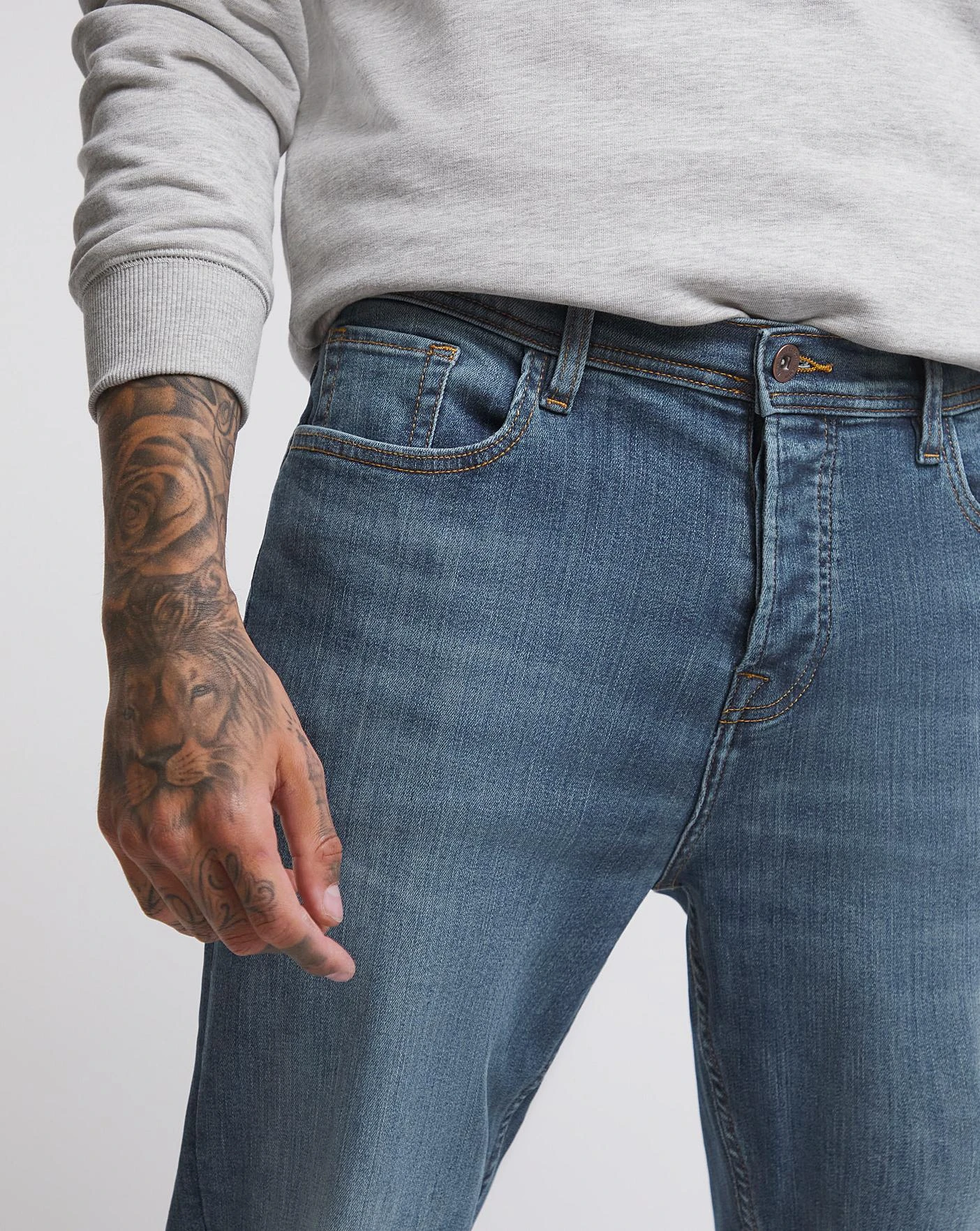 Premium Hemp Slim Fit Jean Mid Wash| Mid Stonewash 3 Premium Hemp Slim Fit Jean Mid Wash| Mid Stonewash - Image 3