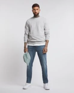 Premium Hemp Slim Fit Jean Mid Wash| Mid Stonewash