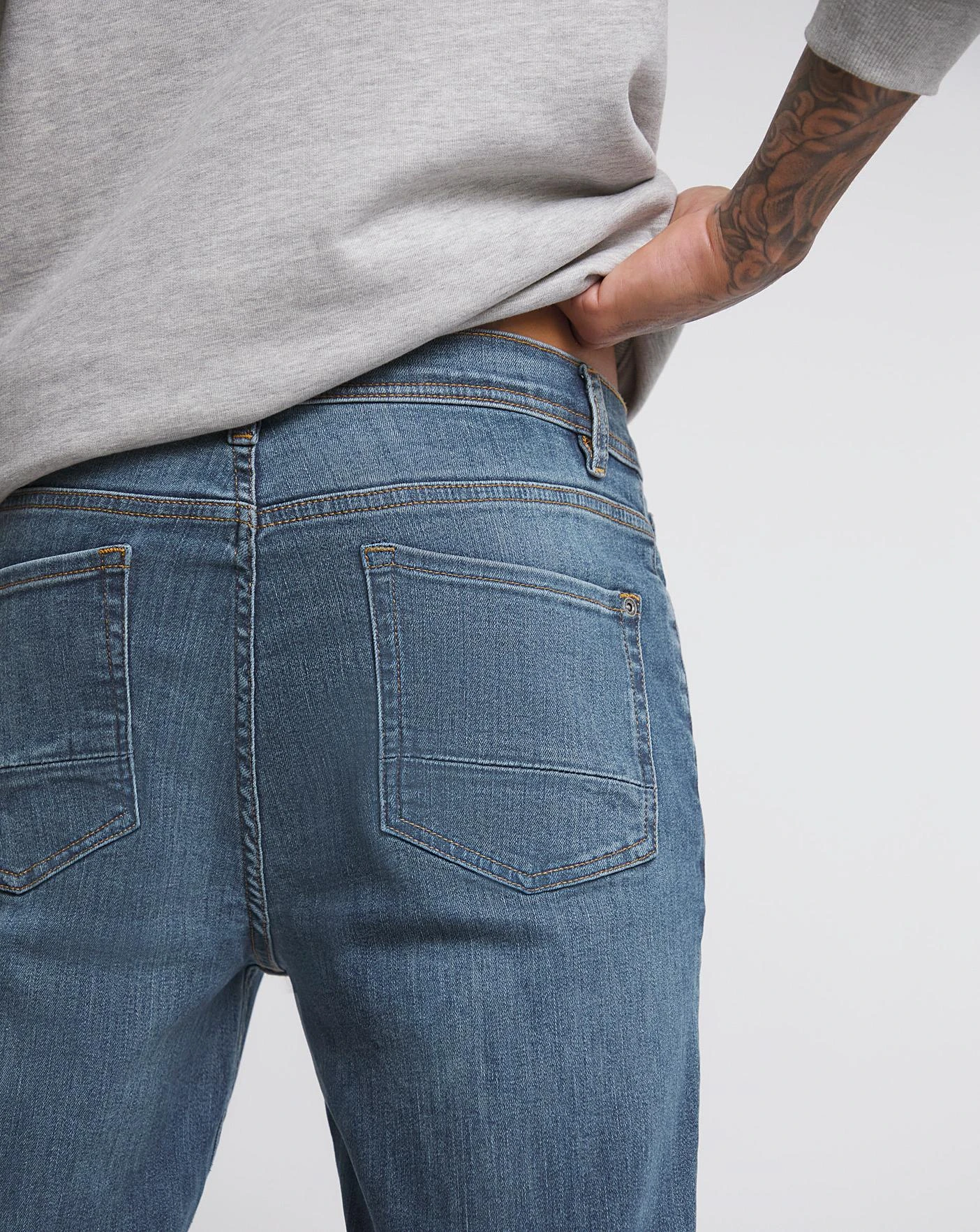 Premium Hemp Slim Fit Jean Mid Wash| Mid Stonewash 5 Premium Hemp Slim Fit Jean Mid Wash| Mid Stonewash - Image 5