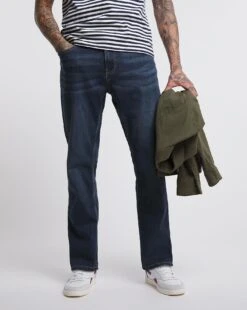 Darkwash Straight Fit Stretch Jeans| Dark Wash