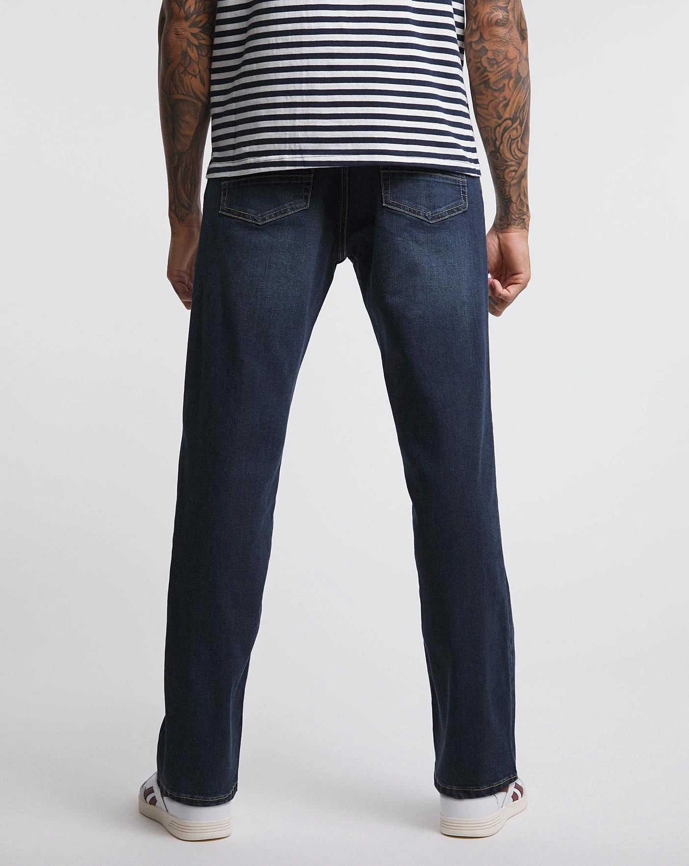 Darkwash Straight Fit Stretch Jeans| Dark Wash 3 Darkwash Straight Fit Stretch Jeans| Dark Wash - Image 3