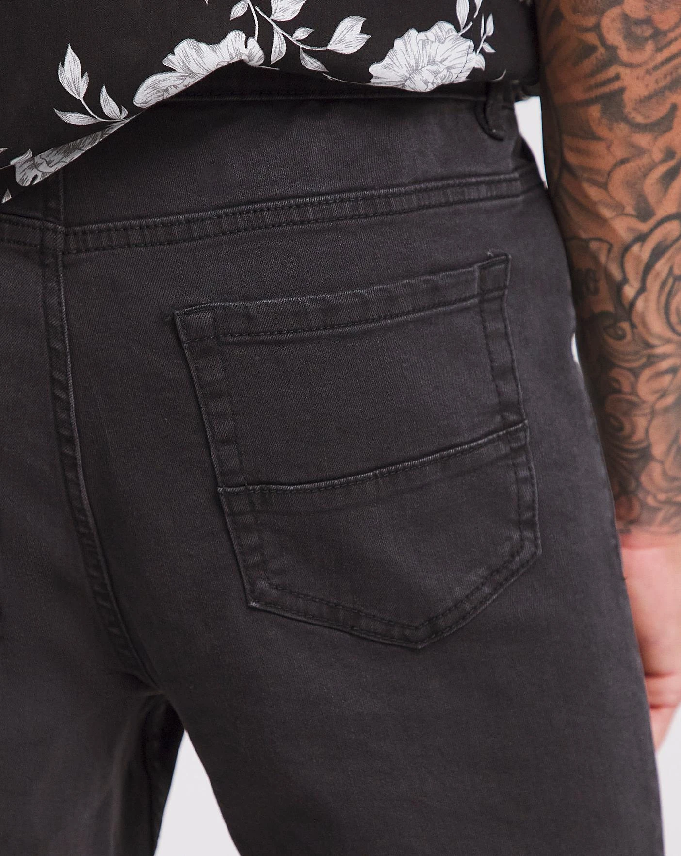 Black Wash Skinny Fit Stretch Jeans| Black Wash 6 Black Wash Skinny Fit Stretch Jeans| Black Wash - Image 6