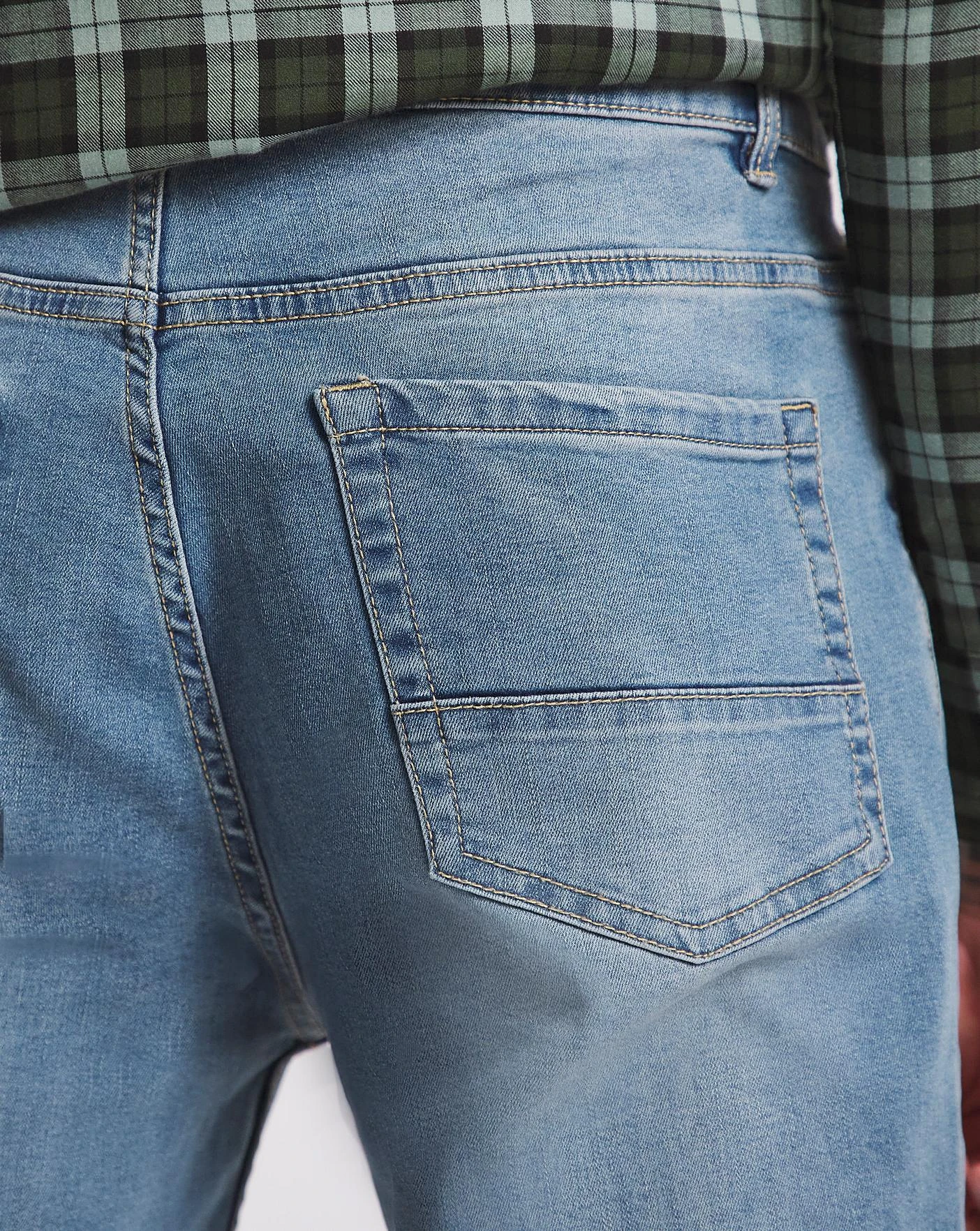 Light Stonewash Bootcut Fit Stretch Jeans| Light Stonewash 4 Light Stonewash Bootcut Fit Stretch Jeans| Light Stonewash - Image 4