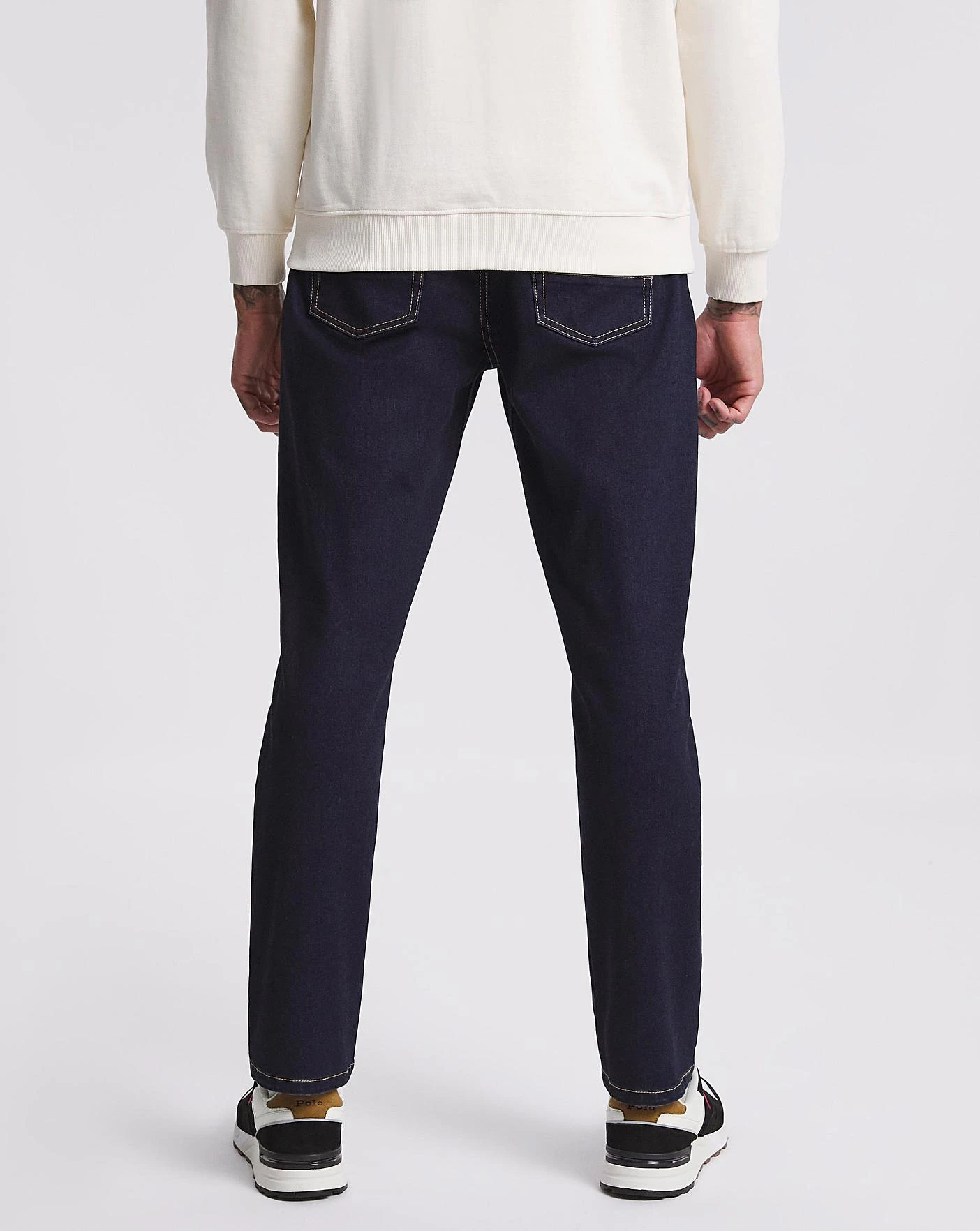 Rinse Wash Slim Fit Stretch Jeans| Rinse Wash 3 Rinse Wash Slim Fit Stretch Jeans| Rinse Wash - Image 3