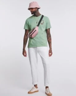 Acid Wash Graphic T-shirt Long| Green