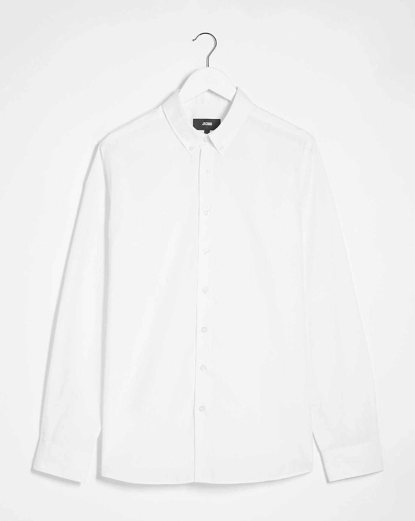 Long Sleeve Button Down Collar Shirt| White 2 Long Sleeve Button Down Collar Shirt| White - Image 2
