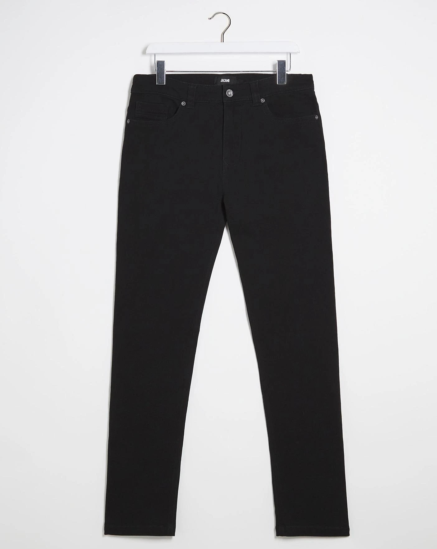 Black Straight Stretch Gaberdine Jeans| Black 2 Black Straight Stretch Gaberdine Jeans| Black - Image 2