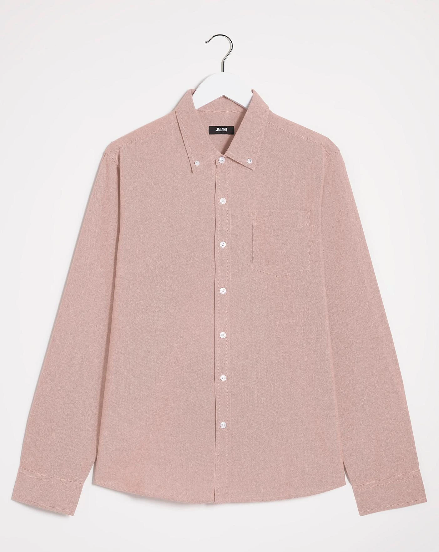 Long Sleeve Plain Oxford Shirt| Terracotta 2 Long Sleeve Plain Oxford Shirt| Terracotta - Image 2