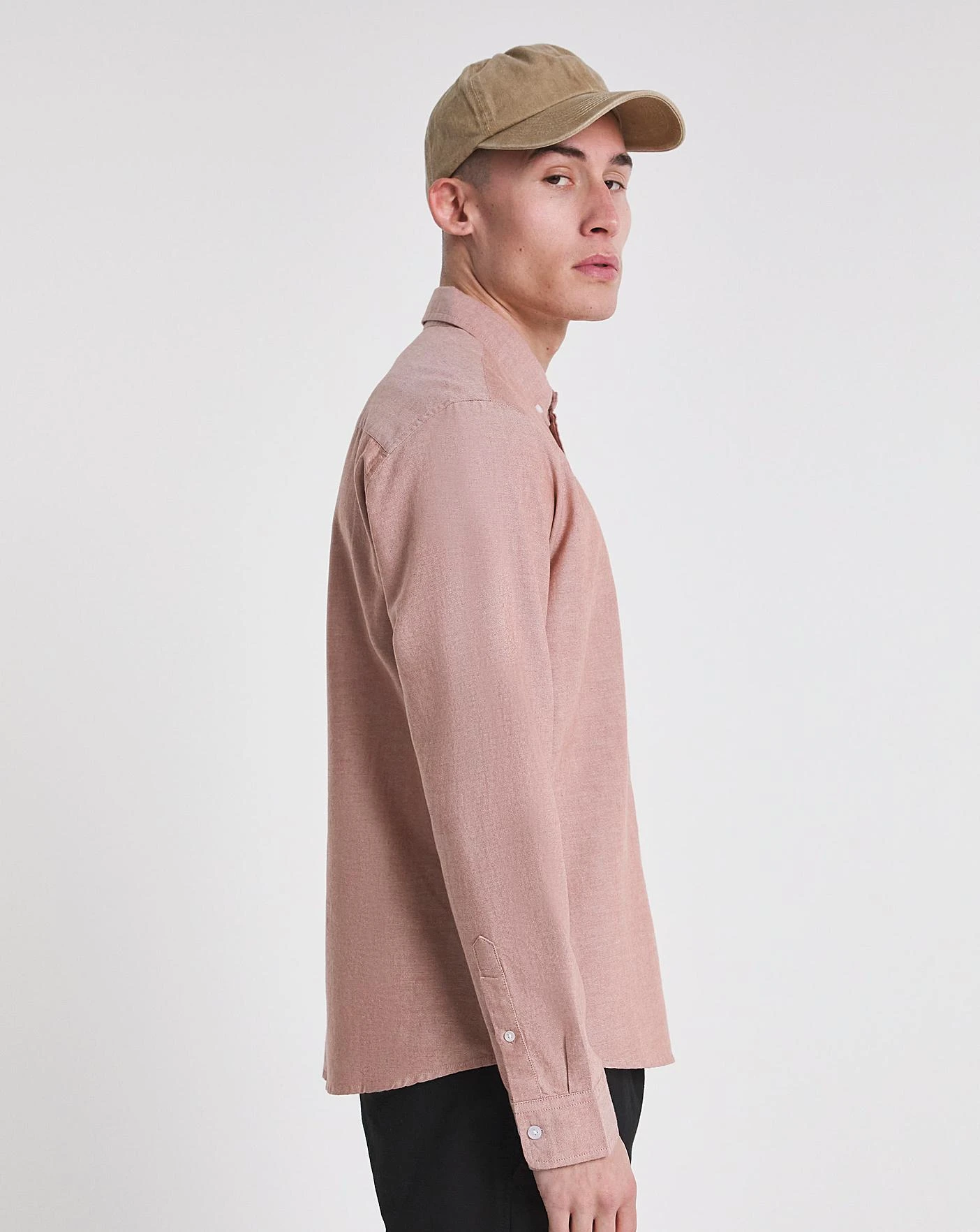 Long Sleeve Plain Oxford Shirt| Terracotta 5 Long Sleeve Plain Oxford Shirt| Terracotta - Image 5
