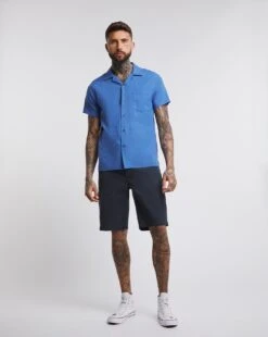 Linen Revere Collar Shirt| Blue 5 Linen Revere Collar Shirt| Blue -Wear Lusty Sales Store w08wv547747w