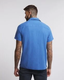 Linen Revere Collar Shirt| Blue 6 Linen Revere Collar Shirt| Blue -Wear Lusty Sales Store w08wv547749w