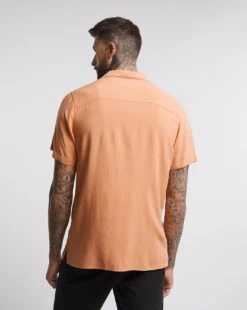 Short Sleeve Revere Collar Slub Shirt| Orange 5 Short Sleeve Revere Collar Slub Shirt| Orange -Wear Lusty Sales Store w08wv566749w