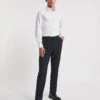 Regular Fit Charcoal Stretch Formal Trouser| Navy