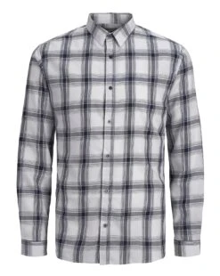 Jack & Jones Rion Long Sleeve Check Shirt| White Check