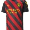 PUMA Manchester City FC 2022/23 Away Short Sleeve Replica Shirt| Red/Black